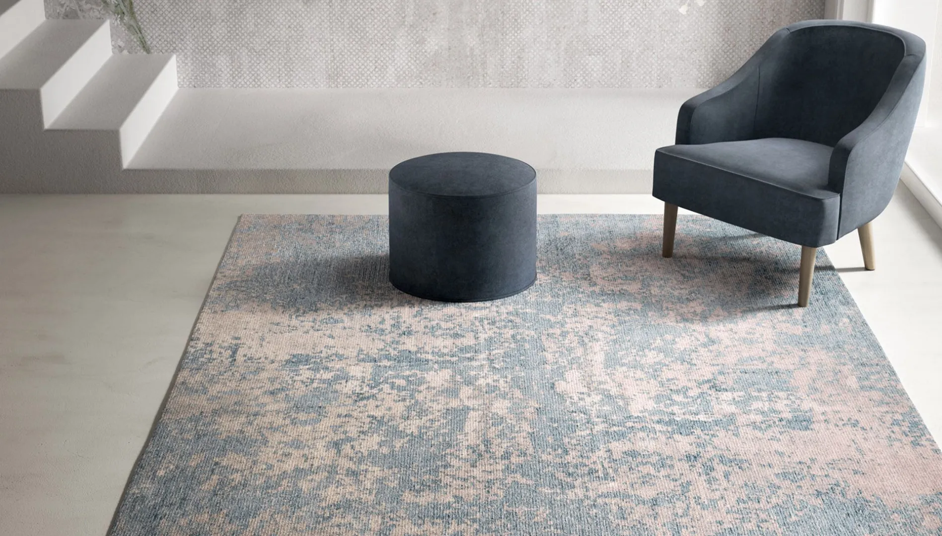 tappeto melange azzurro